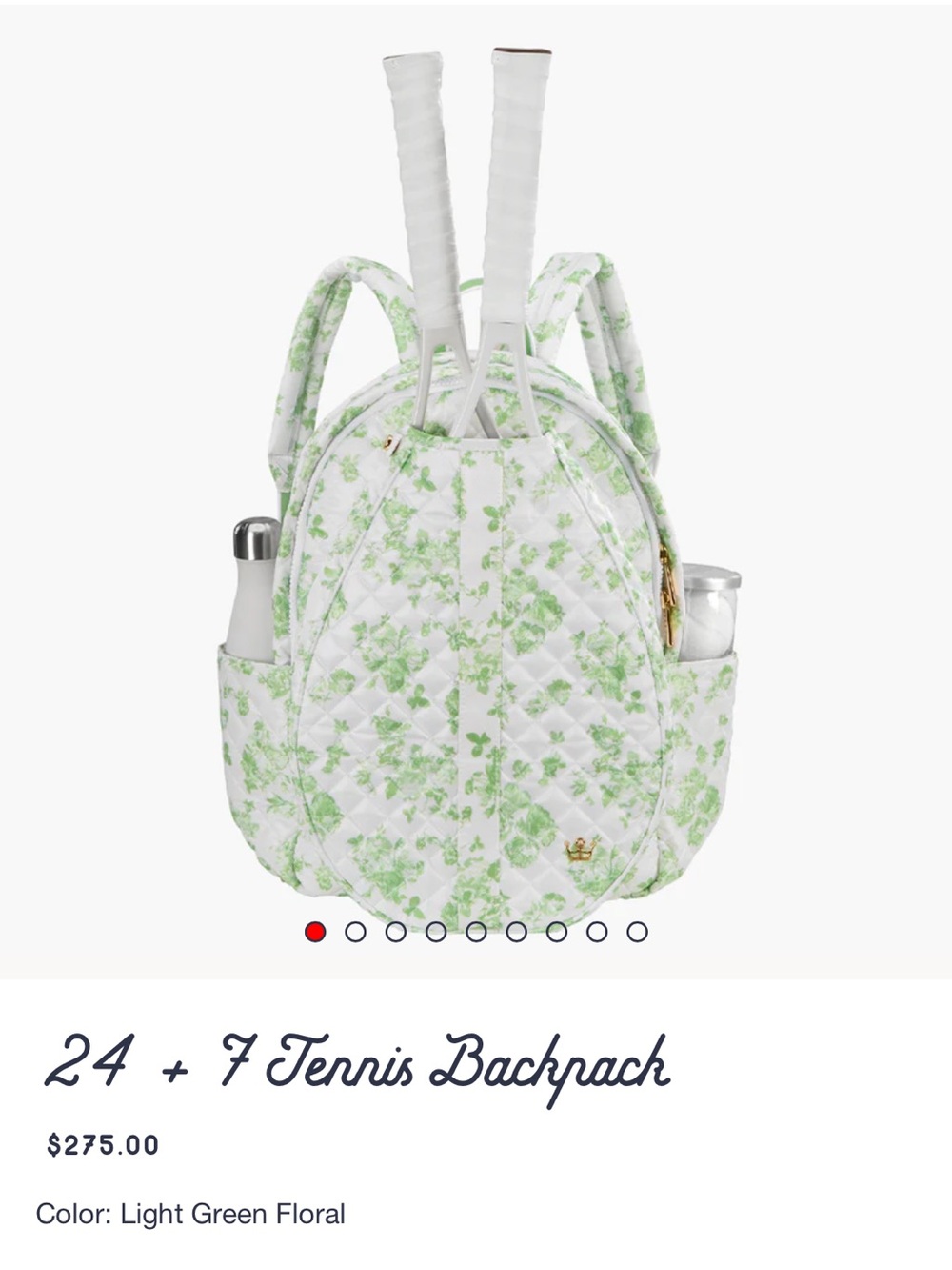Oliver Thomas 24 + 7 Light Green Floral Tennis Backpack